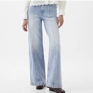 Gap Wide Leg High Rise Stride Ankle Light Denim Jeans 27/4P